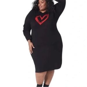 Lane Bryant Heart Graphic Sweater Dress • Size 22/24 • NEW